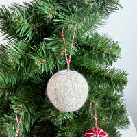 Embroidered Felt Ball Christmas Ornament