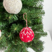 Embroidered Felt Ball Christmas Ornament