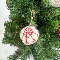 Embroidered Felt Ball Christmas Ornament