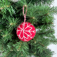Embroidered Felt Ball Christmas Ornament