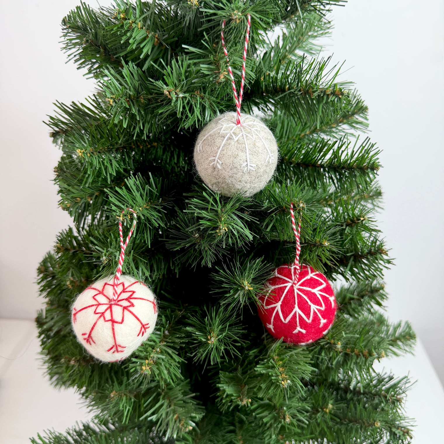 Embroidered Felt Ball Christmas Ornament