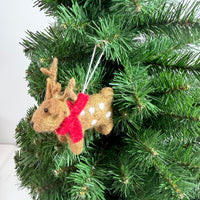 Handmade Felt Reindeer Christmas Ornament