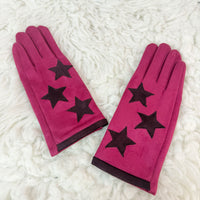 Star Fleece Lined Touchscreen Winter Gloves