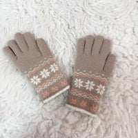 Fleece Lined Snowflake Winter Gloves