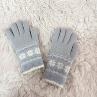 Fleece Lined Snowflake Winter Gloves