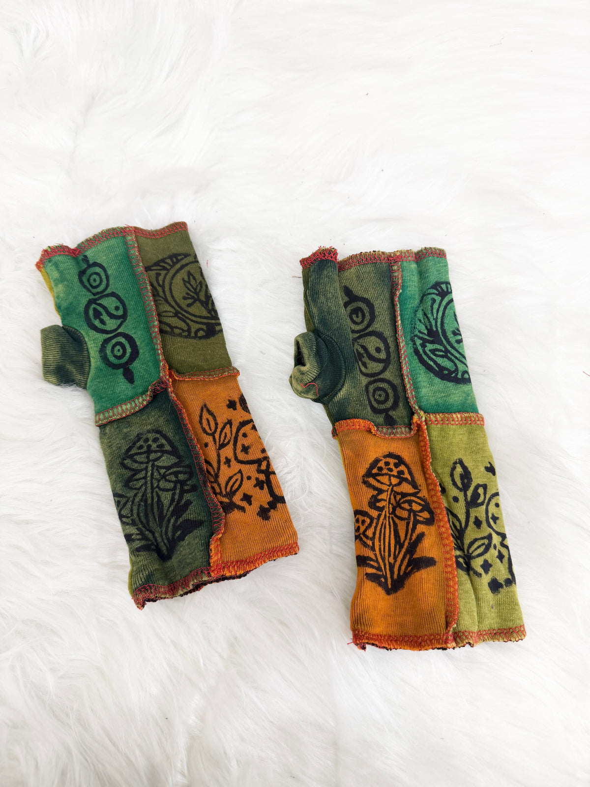 Funky Patchwork Fleece Lined Handwarmers