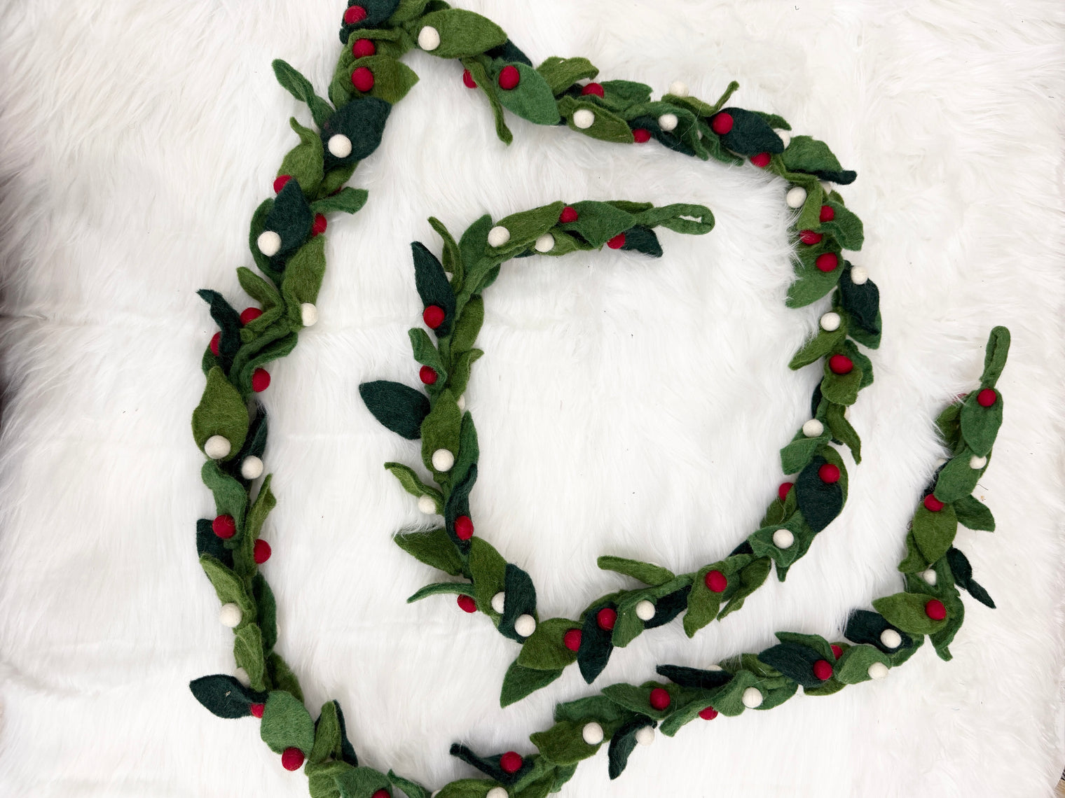 Handmade Felt Leaf & Berry Garland