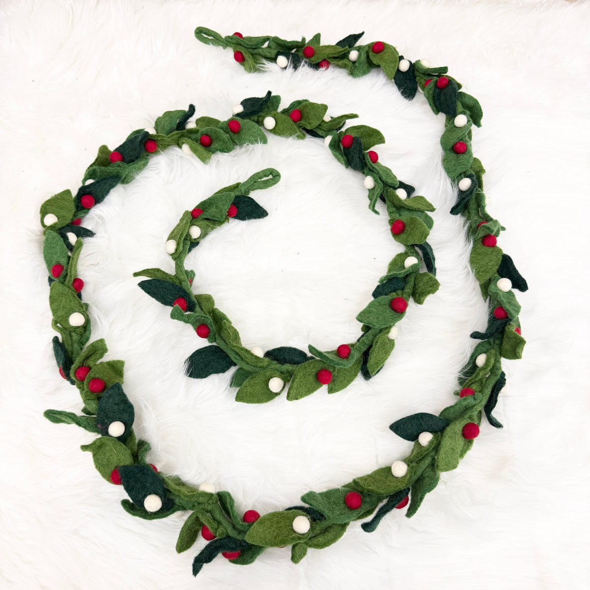 Handmade Felt Leaf & Berry Garland