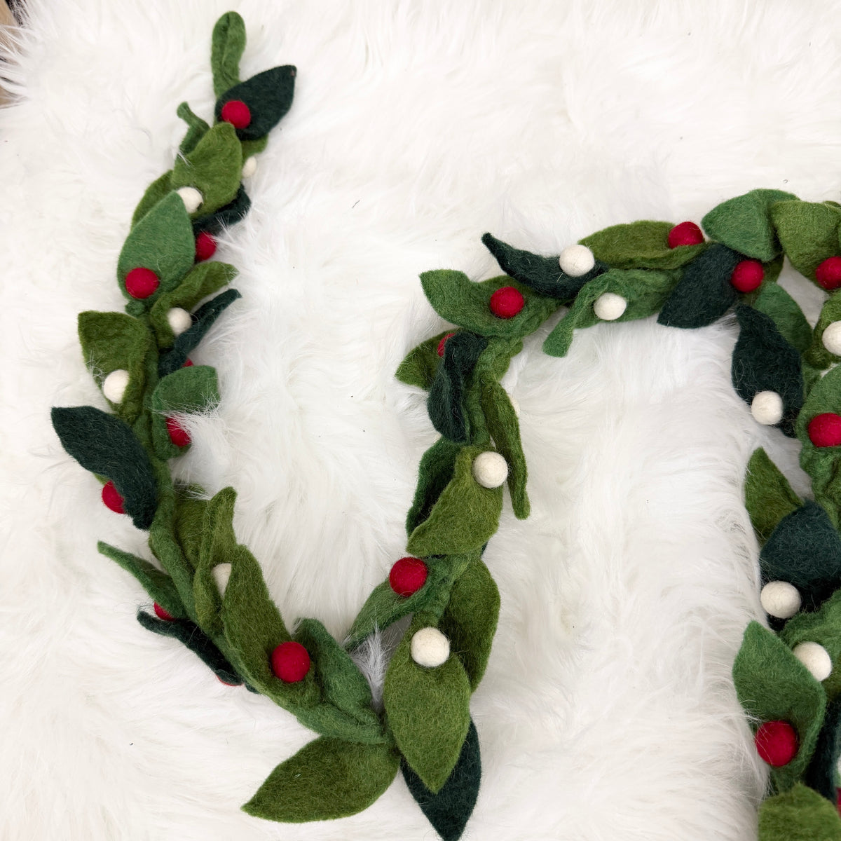 Handmade Felt Leaf & Berry Garland