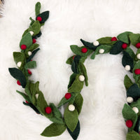 Handmade Felt Leaf & Berry Garland