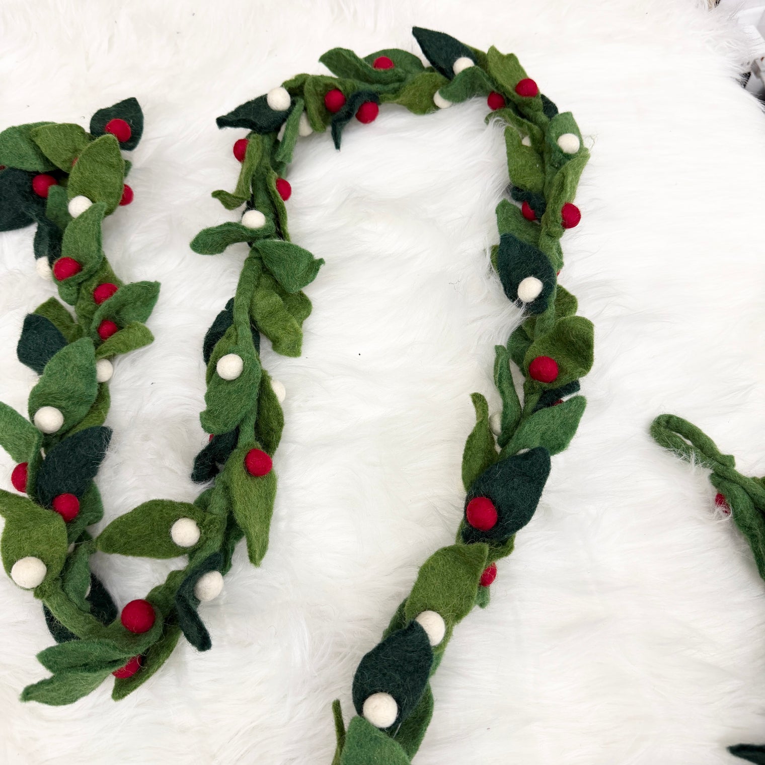 Handmade Felt Leaf & Berry Garland