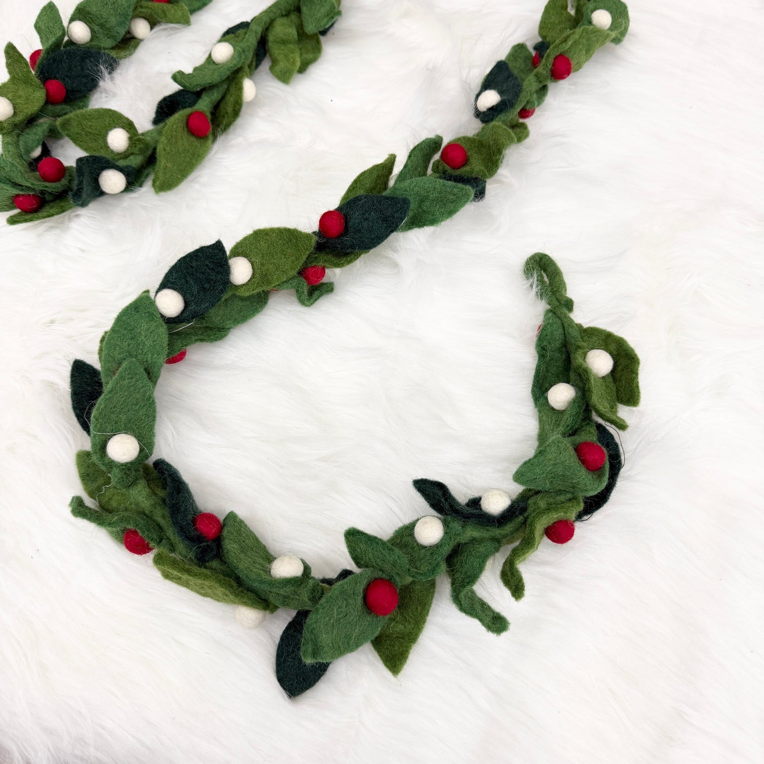 Handmade Felt Leaf & Berry Garland