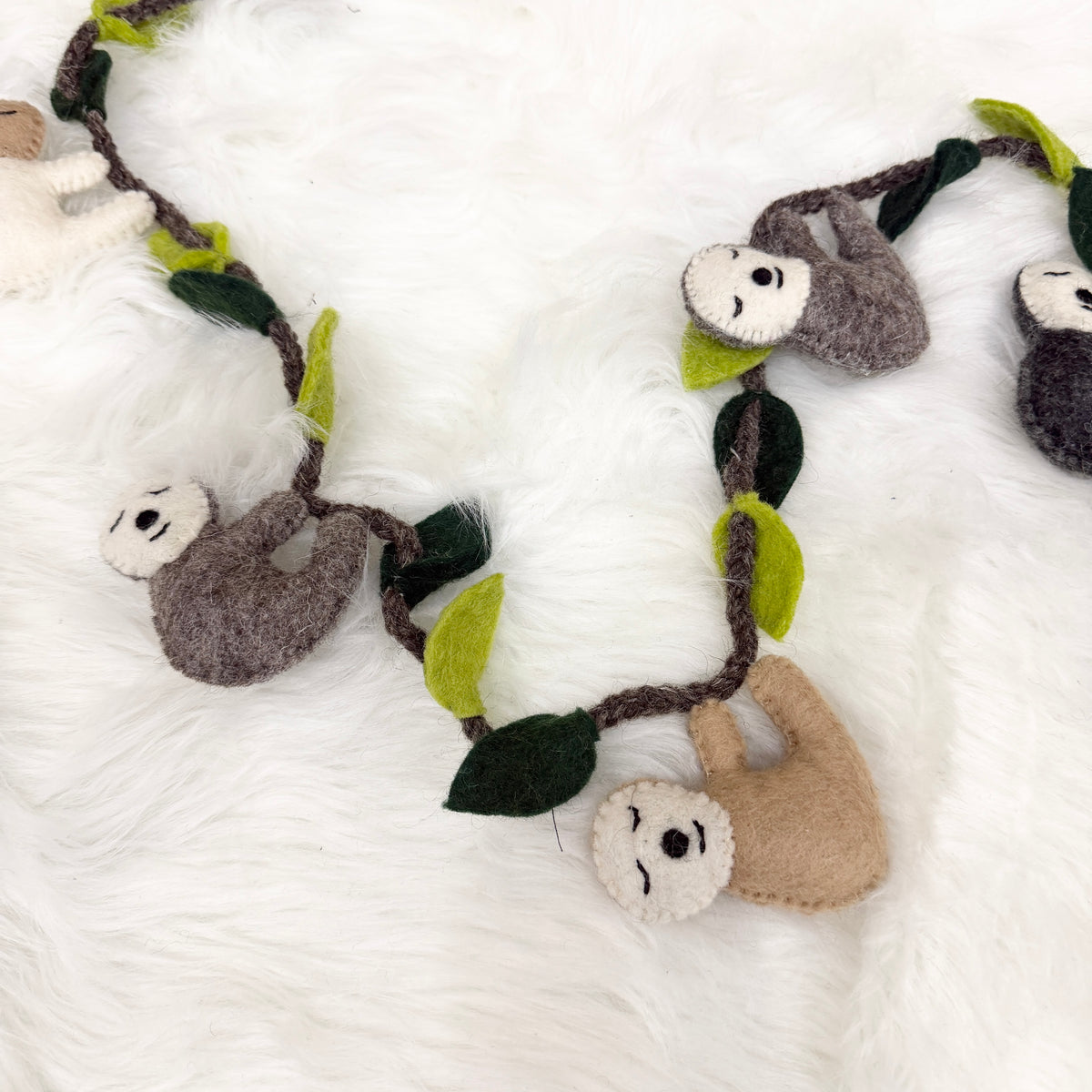 Handmade Felt Sloth Garland