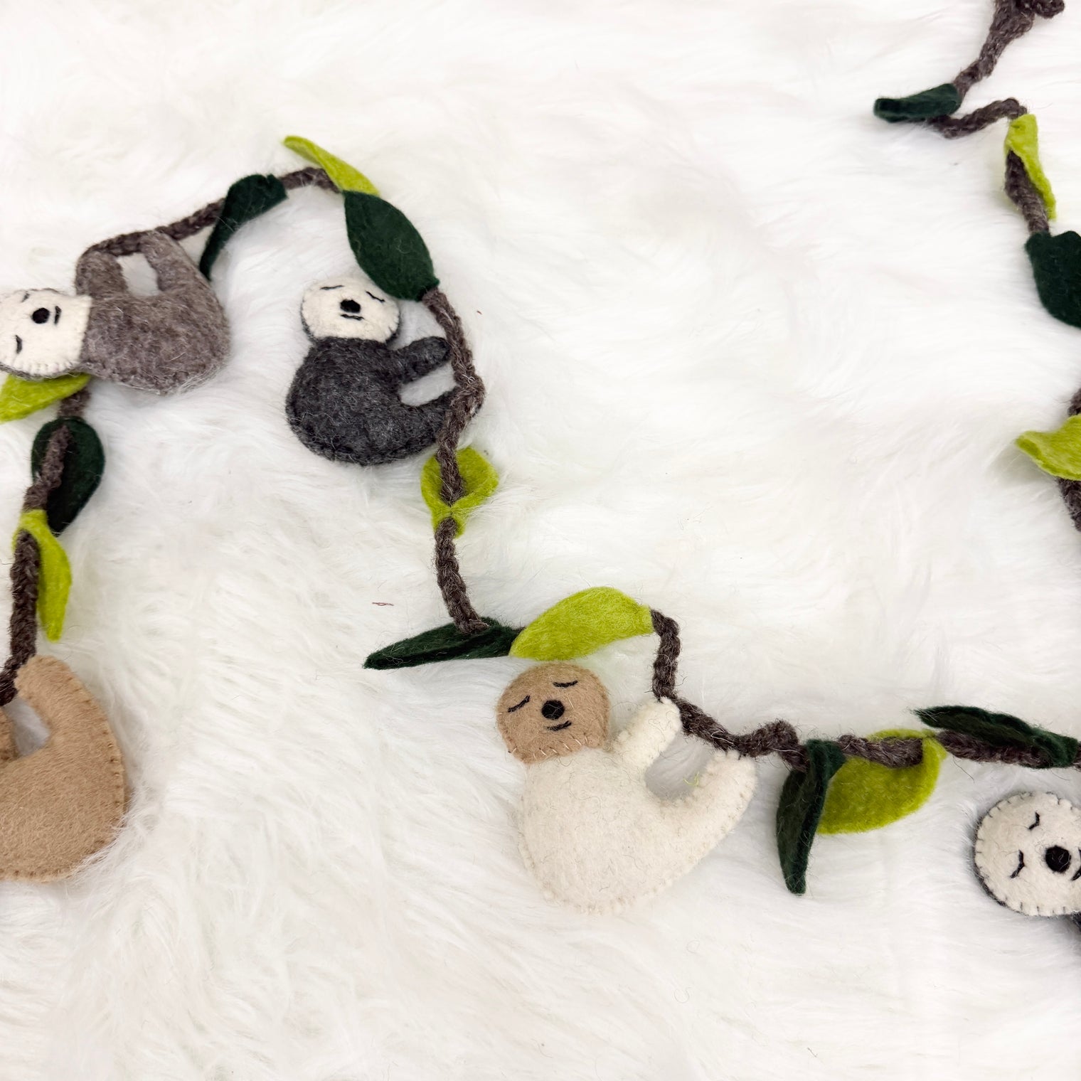 Handmade Felt Sloth Garland