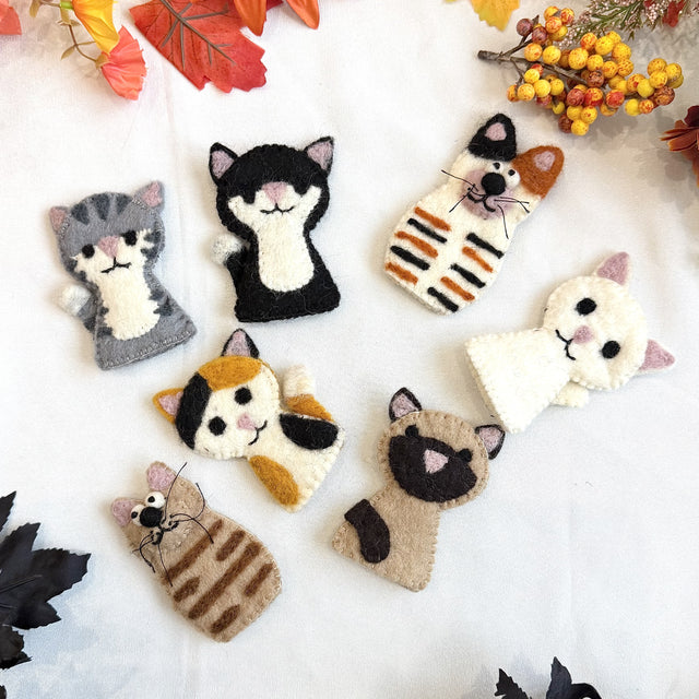 Felted Cute Kitty Cat Finger Puppet