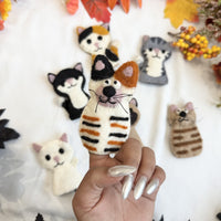 Felted Cute Kitty Cat Finger Puppet