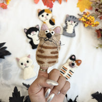 Felted Cute Kitty Cat Finger Puppet