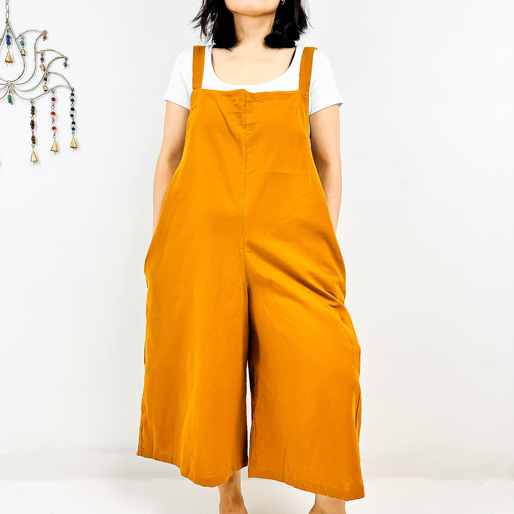 Solid Color Cotton Summer Overalls