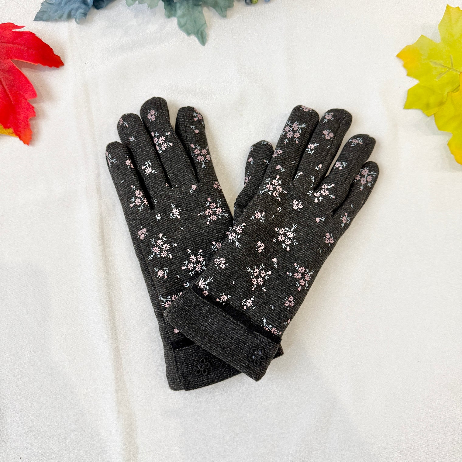Floral Printed Adult Winter Gloves