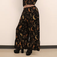 Witchy Boho Bell Sleeve Top and Wide Leg Pants Set