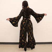 Witchy Boho Bell Sleeve Top and Wide Leg Pants Set