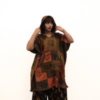 Whimsical Boho Reversible Patchwork Hoodie