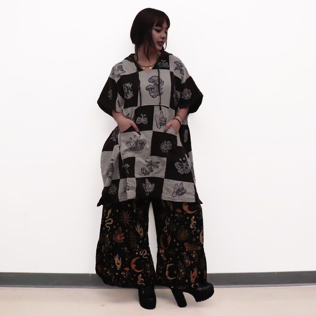 Whimsical Boho Reversible Patchwork Hoodie
