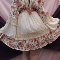 Whimsical Floral Lace Mini Dress with Shell Accents