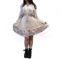 Whimsical Floral Lace Mini Dress with Shell Accents