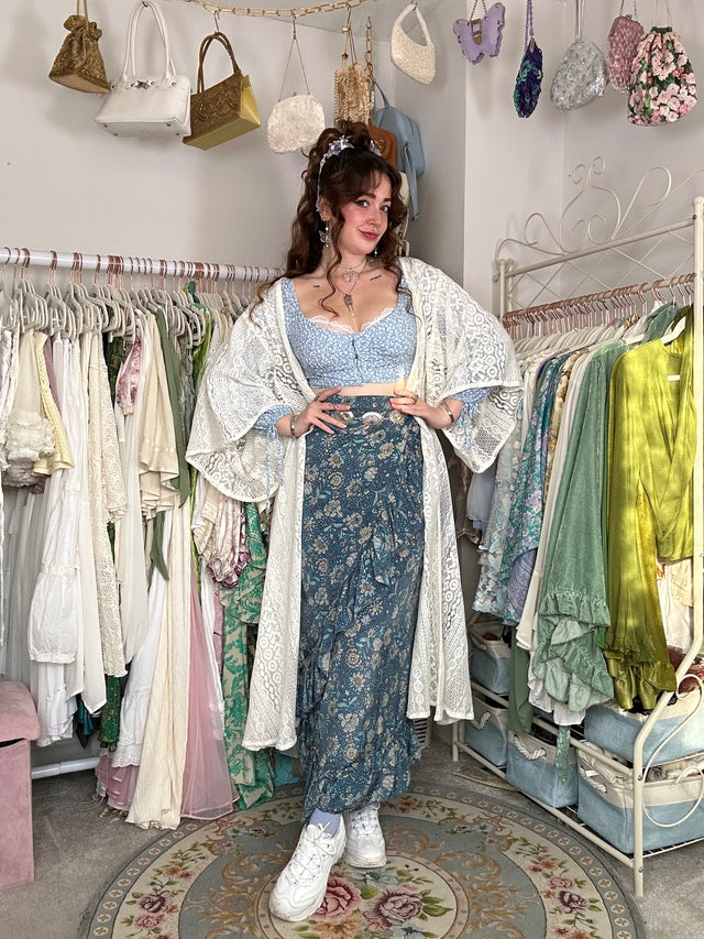 Cosmic Boheme Lace Kimono with Pockets
