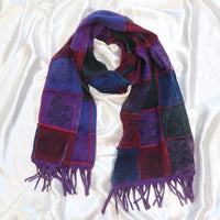 Whimsical Patchwork Fringe Scarf