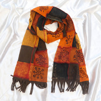 Whimsical Patchwork Fringe Scarf