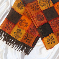 Whimsical Patchwork Fringe Scarf