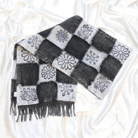 Whimsical Patchwork Fringe Scarf