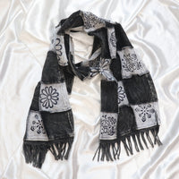 Whimsical Patchwork Fringe Scarf