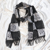 Whimsical Patchwork Fringe Scarf