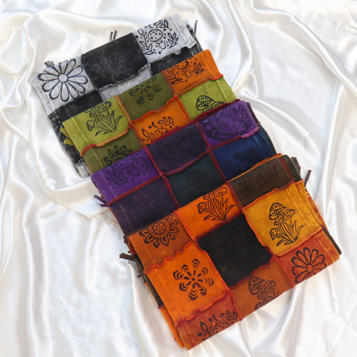 Whimsical Patchwork Fringe Scarf