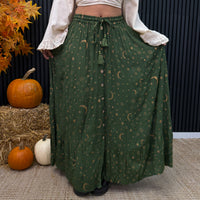 Witchy Celestial Moon & Star Maxi Skirt