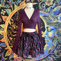 Flowy Velvet Mini Tiered Skirt with Pockets