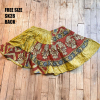 Kantha Tiered Mini Skirt with Pockets