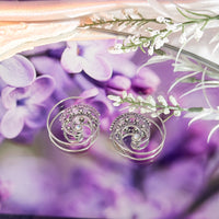 Boho Spiral Silver Plated Crystal Earring