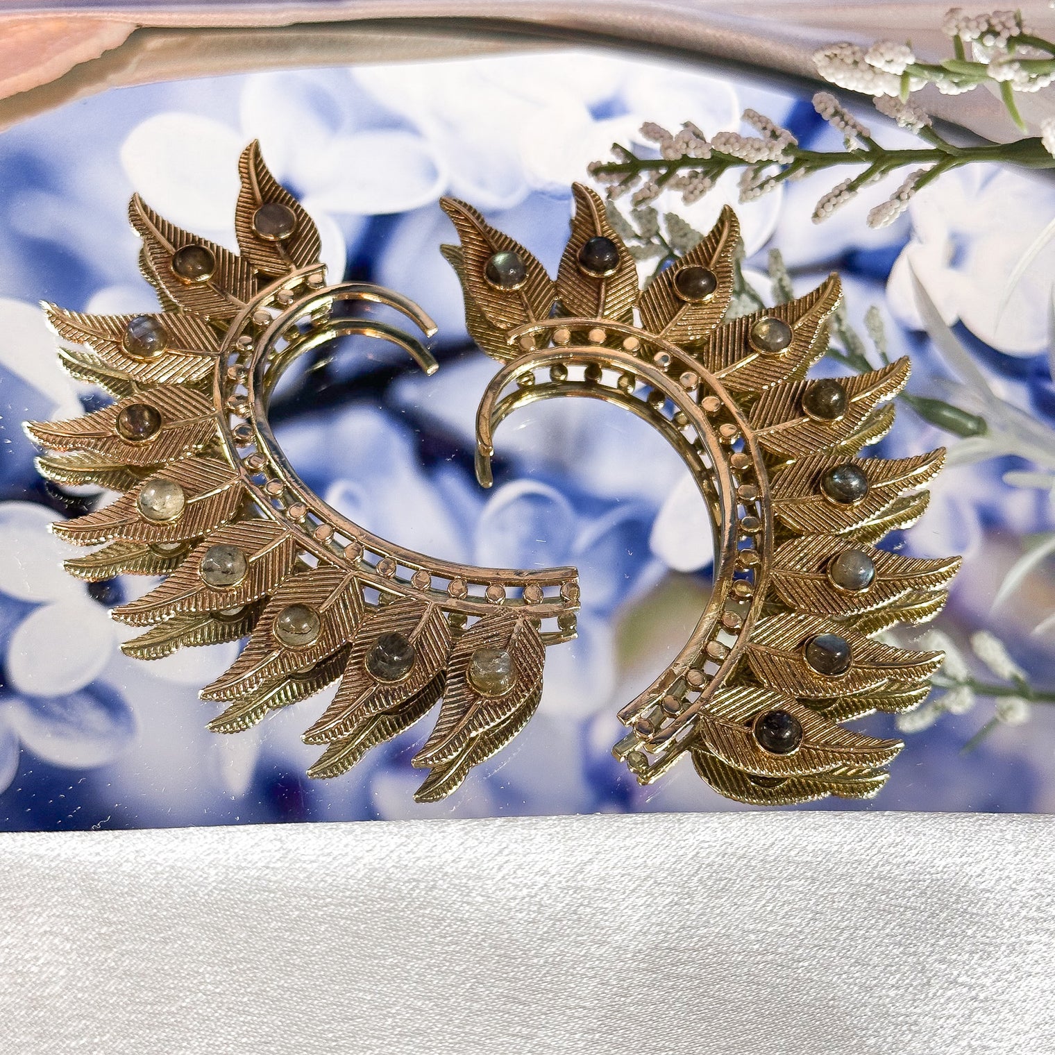 Handmade Gold Dipped Crystal Cuff Earring