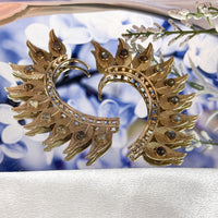 Handmade Gold Dipped Crystal Cuff Earring