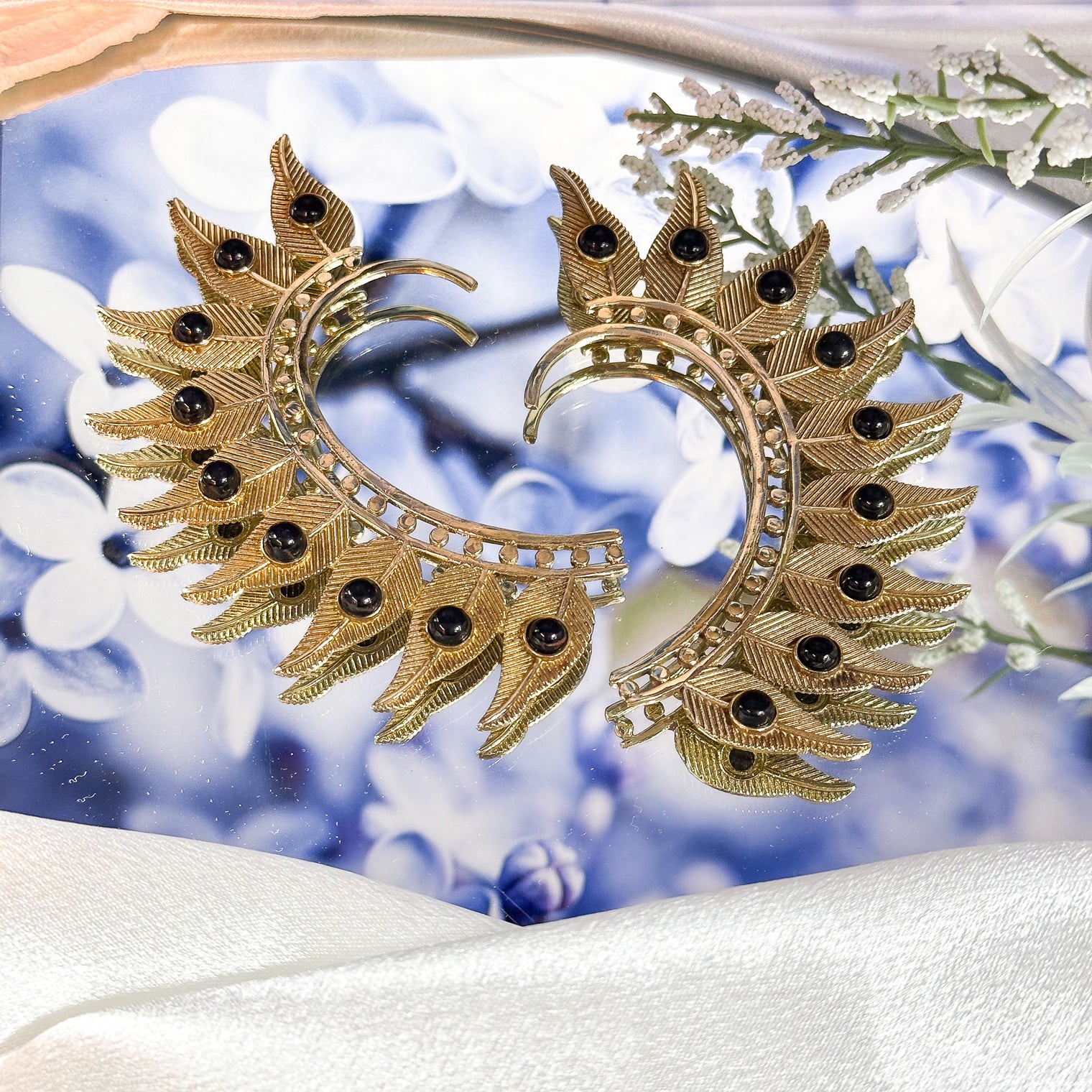 Handmade Gold Dipped Crystal Cuff Earring