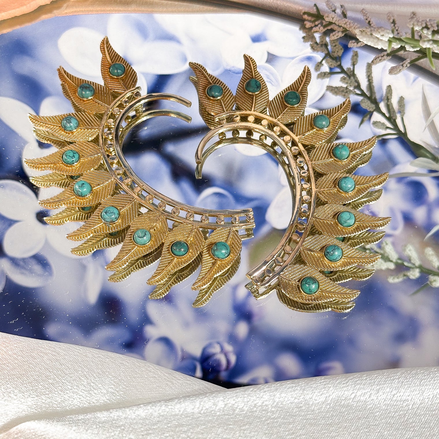 Handmade Gold Dipped Crystal Cuff Earring