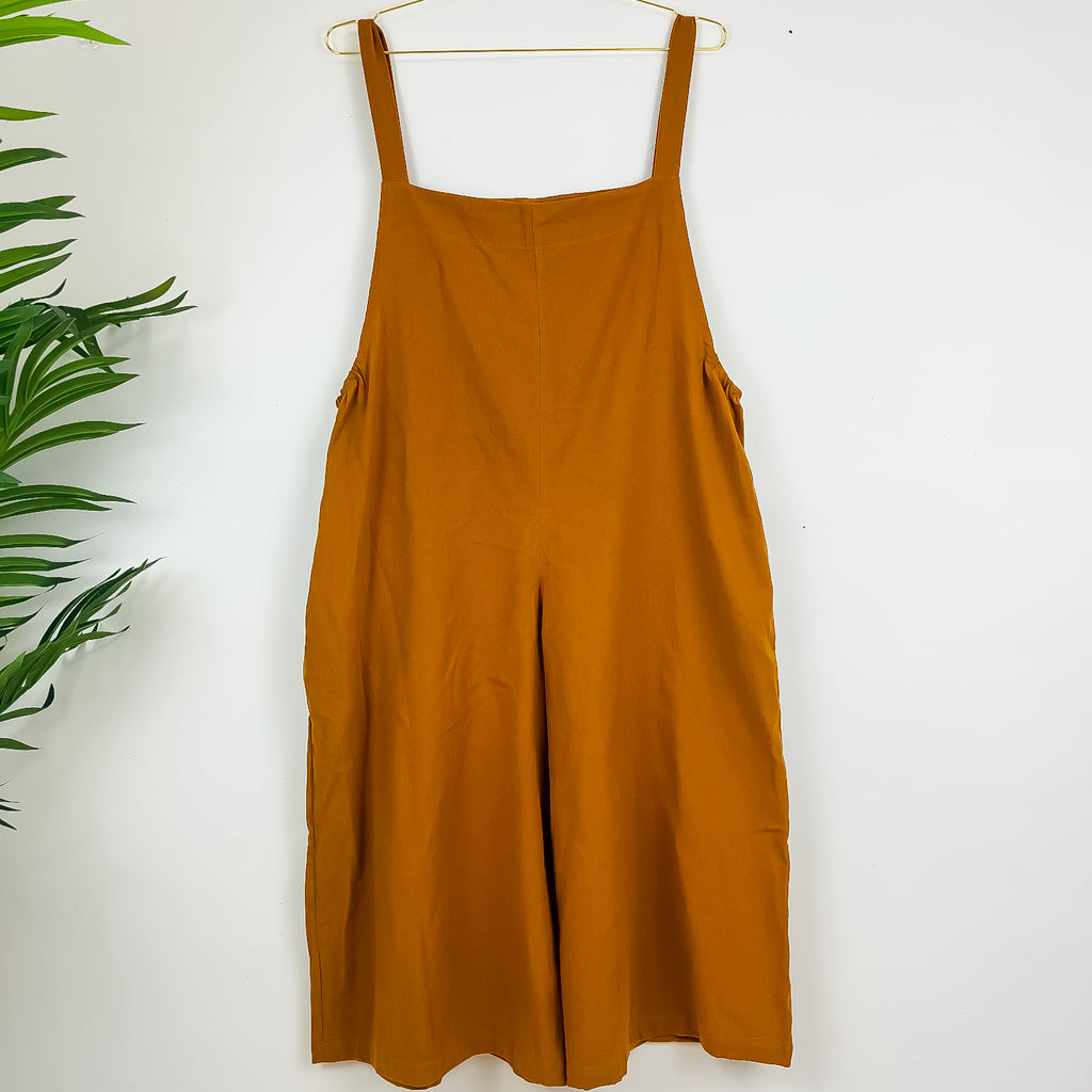 Solid Color Cotton Summer Overalls