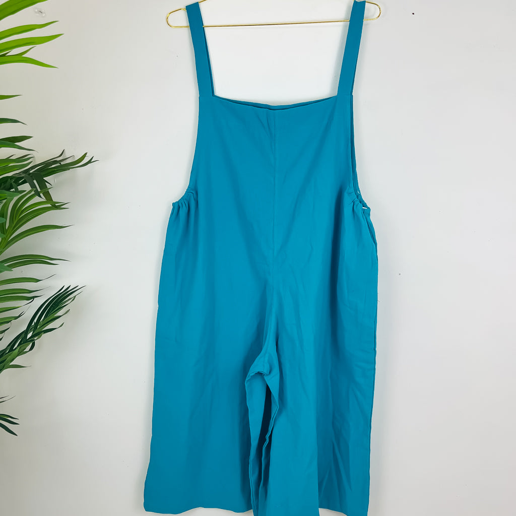 Solid Color Cotton Summer Overalls