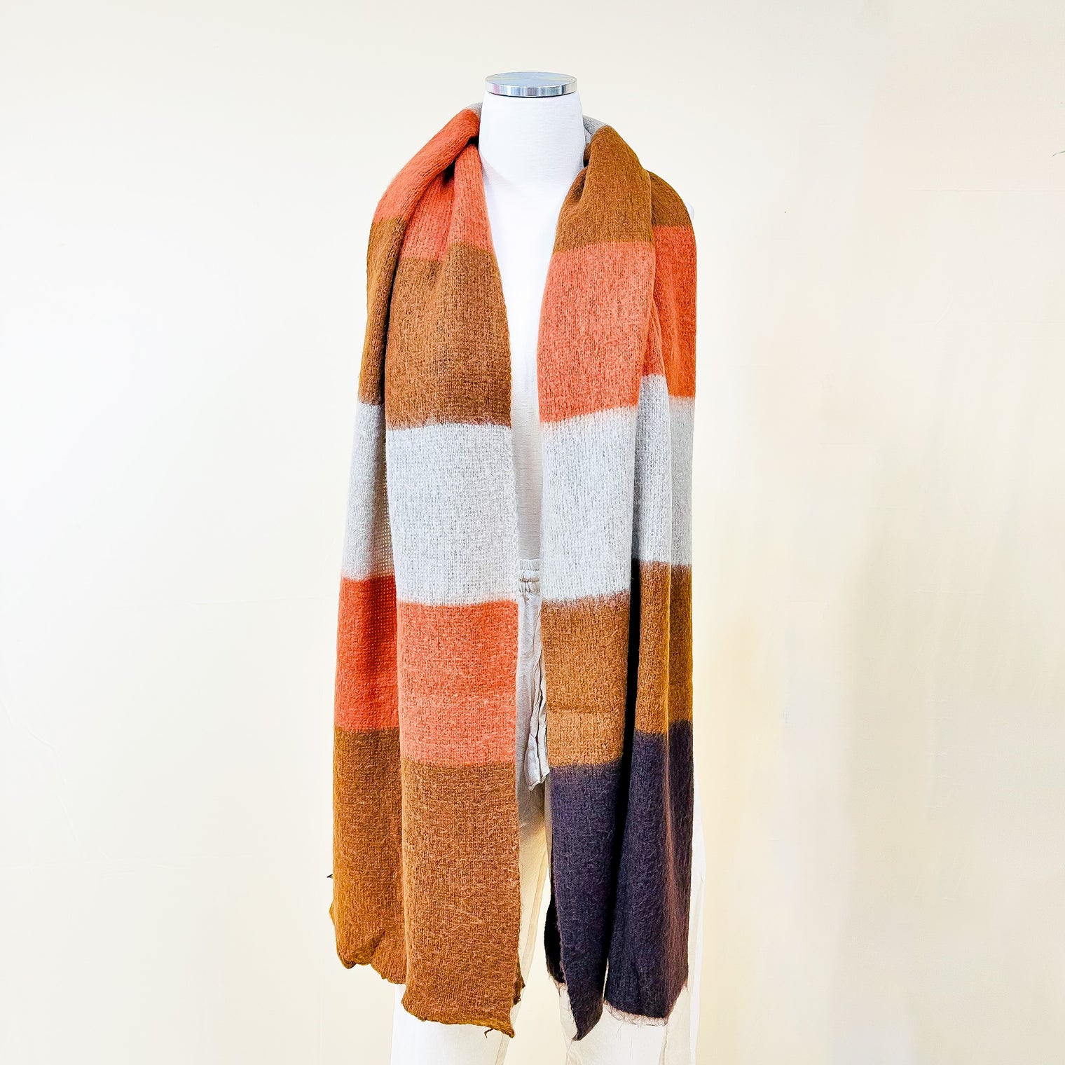 Plaid Geometric Print Long Cashmere Feel Scarfs