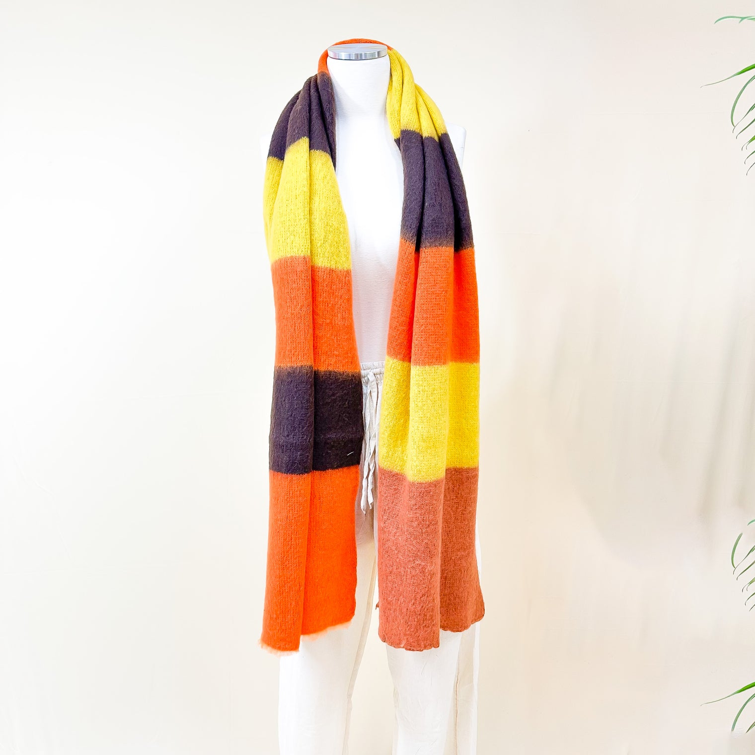 Plaid Geometric Print Long Cashmere Feel Scarfs