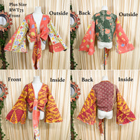 Kantha Plus Size Reversible Wrap Top
